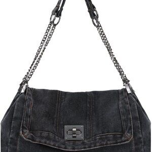 Denim Shoulder Bags for Women Retro Hobo Purse With Adjustable Chain Fashion Tot